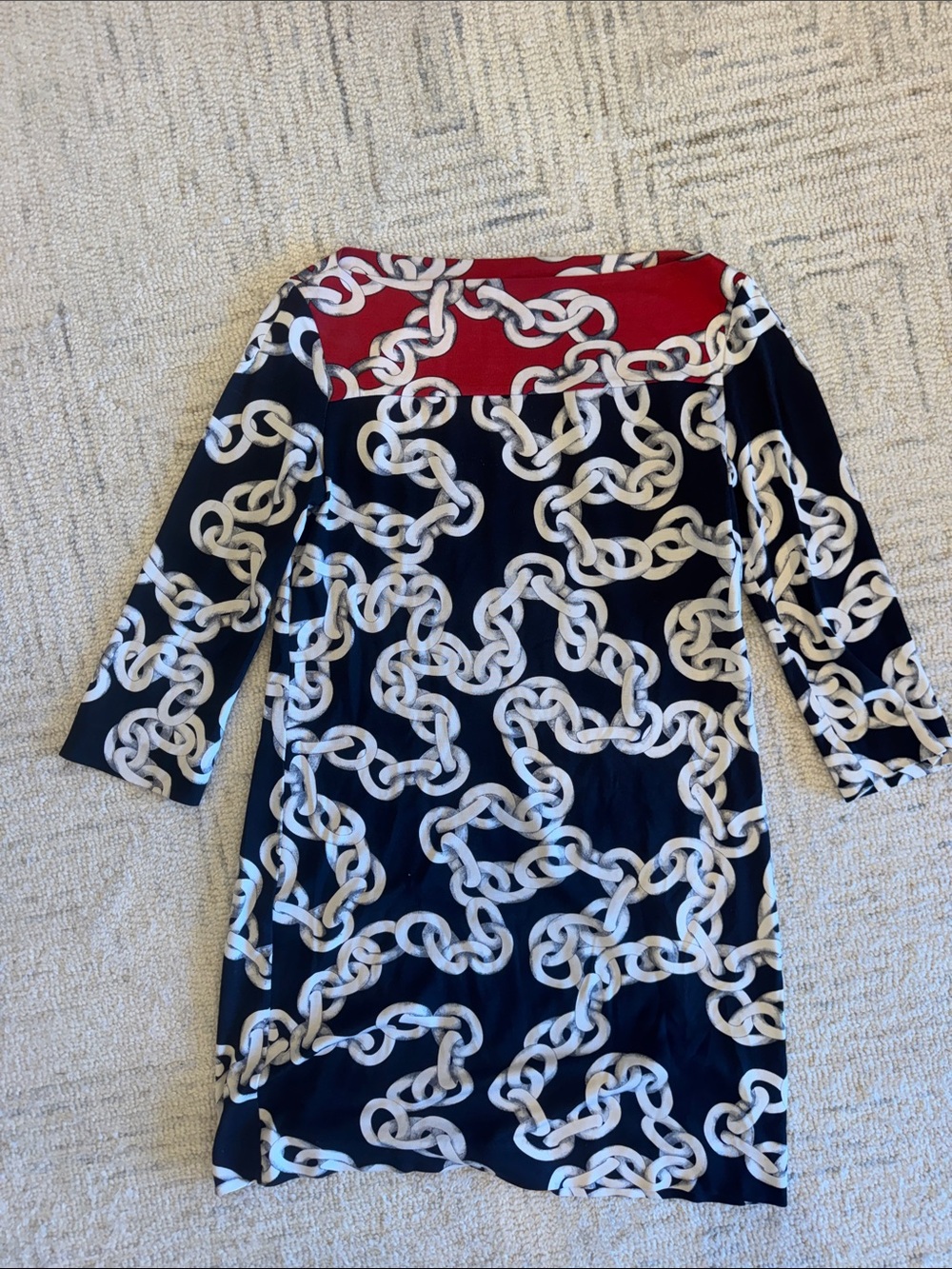 Diane Von Furstenberg chain print boatneck dress